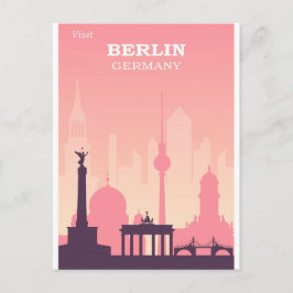 Postal Berlín Alemania Poster de viajes de cosecha rosa