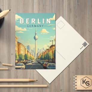 Postal Berlín Alemania Viaje al arte Vintage