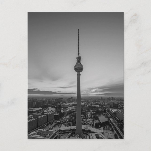 Postal Berlín blanco y negro en invierno (Anverso)