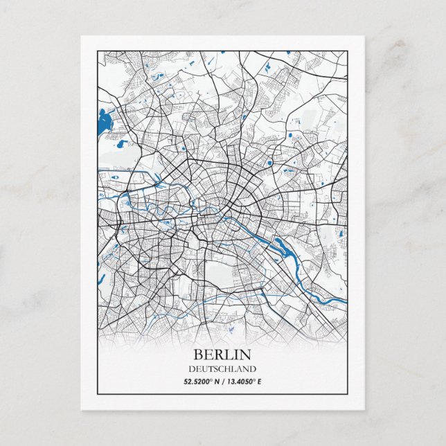 Postal Berlín Deutschland Alemania Coordenadas de mapas d (Anverso)