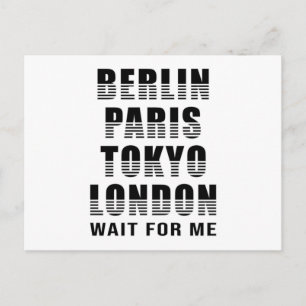 Postal Berlín París Tokio Tokio Ciudad de Londres regalo