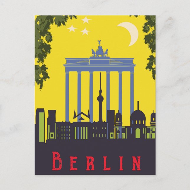 Postal Berlín, puerta de Brandeburgo, Alemania (Anverso)