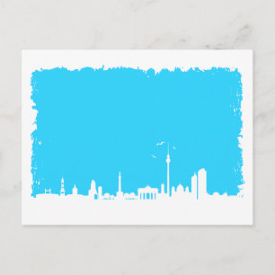Postal Berlín Skyline Farbe blau