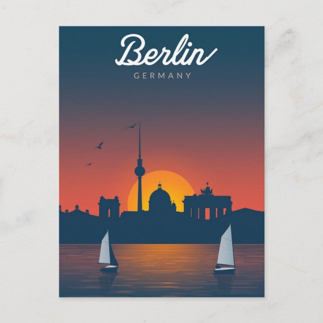 Postal Berlin Sunset City Skyline (Anverso)