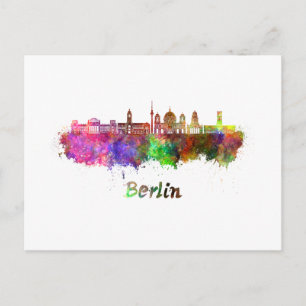 Postal Berlin V2 skyline in watercolor