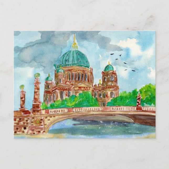 Postal Berliner Dom Watercolor (Anverso)