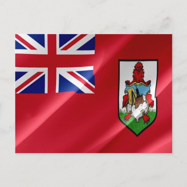 Postal Bermudas - Bandera ondeando - (Anverso)