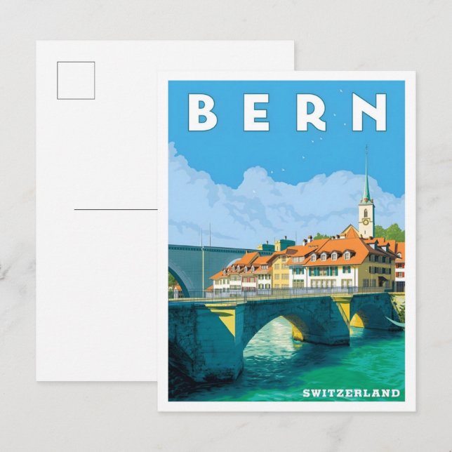 Postal Berna Suiza Viajes Antiguos  (Anverso / Reverso)