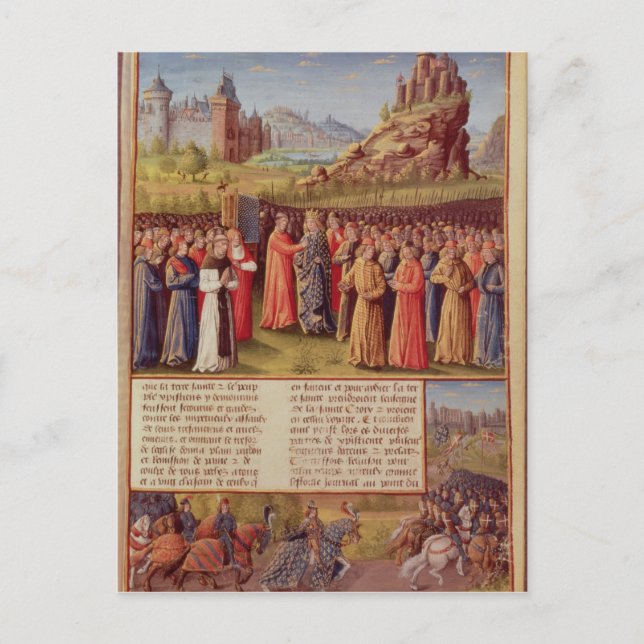 Postal Bernardo de Clairvaux predicando la segunda cruzad (Anverso)