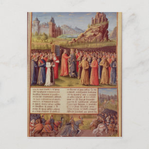 Postal Bernardo de Clairvaux predicando la segunda cruzad