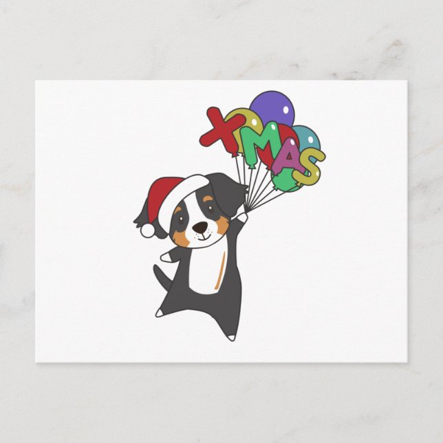 Postal Bernese Feliz Navidad Navidades felices perros (Anverso)