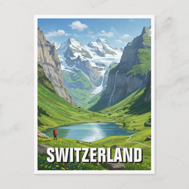 Postal Bernese Oberland Suiza Viajes (Anverso)