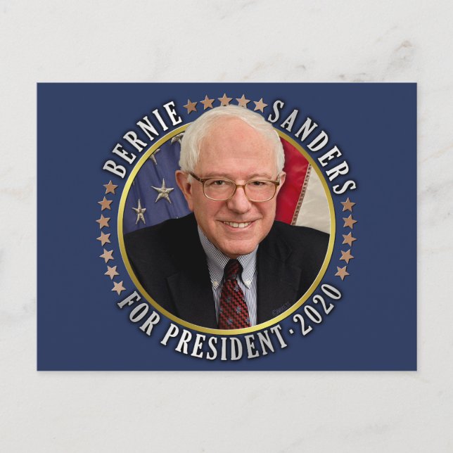 Postal Bernie Sanders para la foto del presidente demócra (Anverso)
