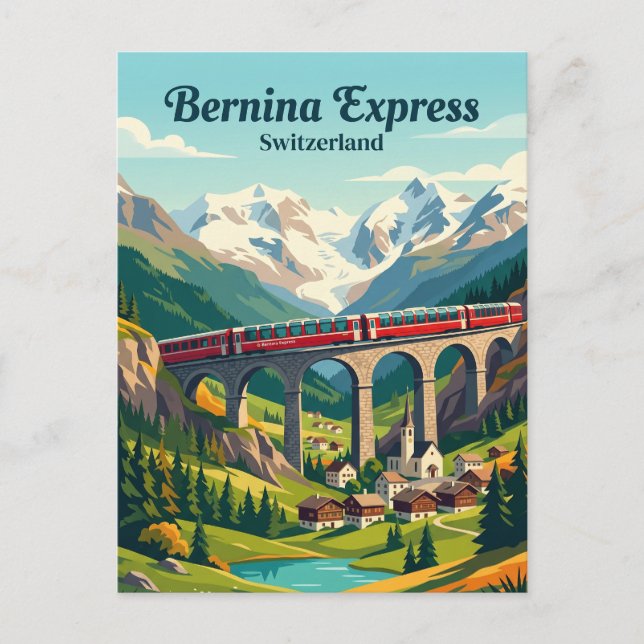 Postal Bernina Express, Alpes suizos Suiza (Anverso)