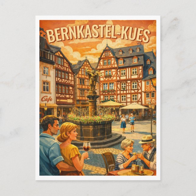 Postal Bernkastel-Kues Germany Vintage Travel (Anverso)
