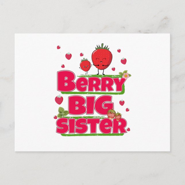 Postal Berry Big Sister - Cute Fresa Pun (Anverso)