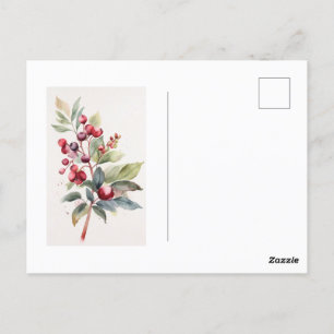 Postal Berry de acuarela elegante