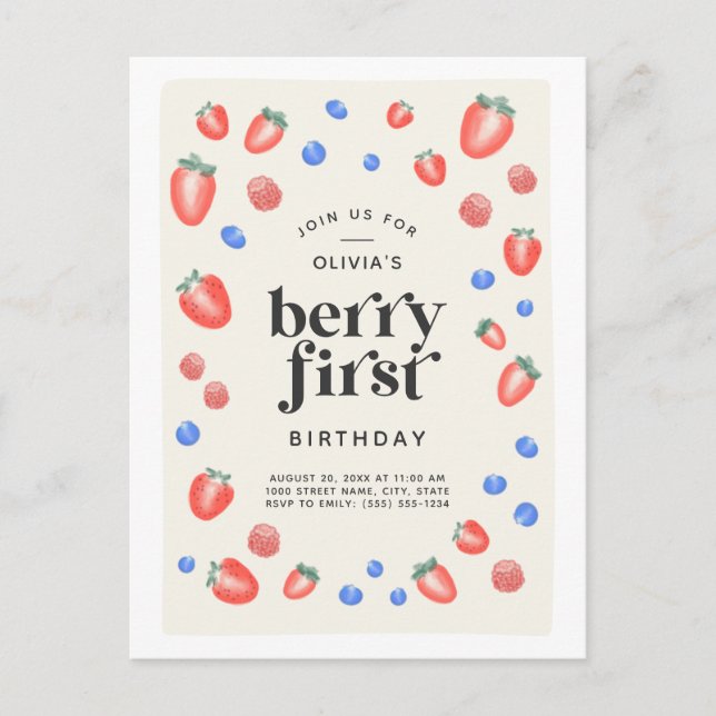 Postal Berry First Birthday (Anverso)