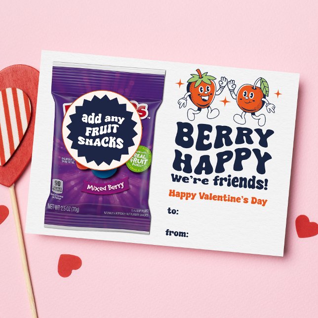 Postal Berry Happy We are Friends Fruit Snack Valentine (Subido por el creador)