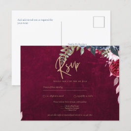 Postal Berry Wine Floral Boda