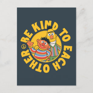 Postal Bert y Ernie   Sé amable con los demás