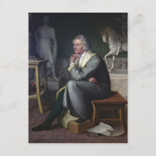 Postal Bertel Thorvaldsen en su estudio en Roma, 1834