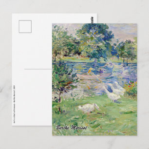 Postal Berthe Morisot - Chica en un bote con Geese