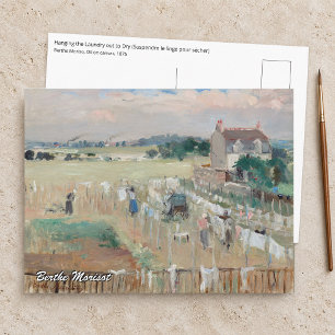 Postal Berthe Morisot - Colgando la ropa para secar