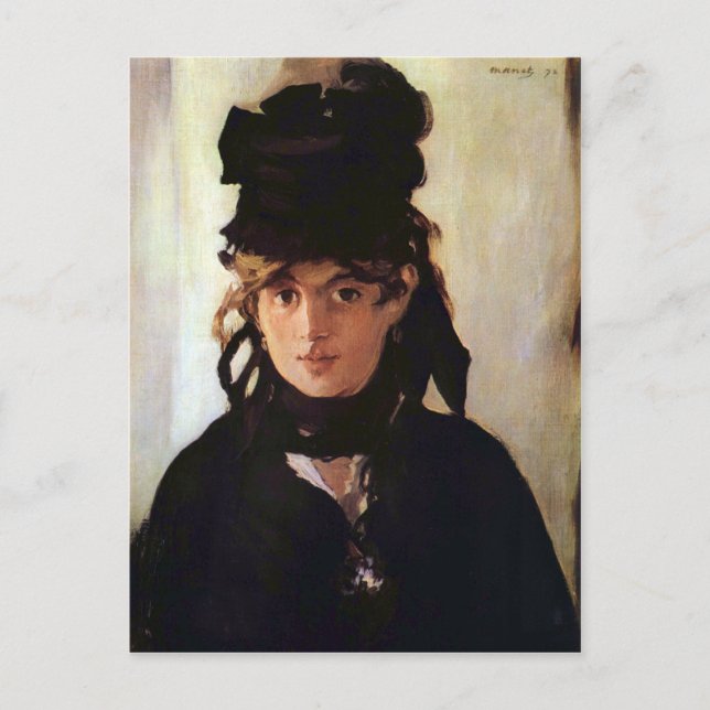 Postal Berthe Morisot con un Bouquet Violets, Manet (Anverso)
