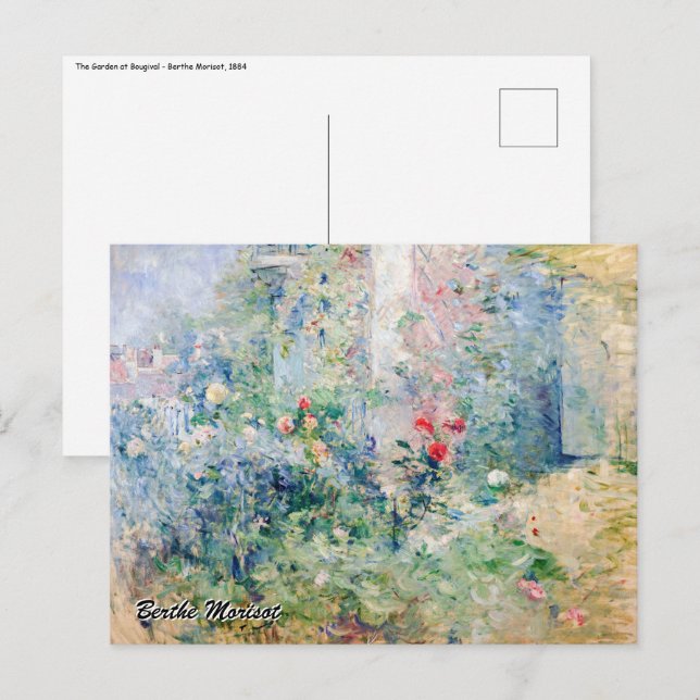 Postal Berthe Morisot - El jardín de Bougival (Anverso / Reverso)