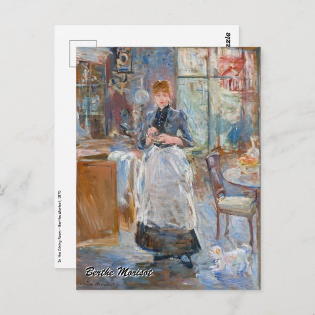 Postal Berthe Morisot - En el comedor (Anverso / Reverso)
