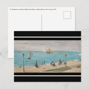 Postal Berthe Morisot - En la playa, Les Petites-Dalles