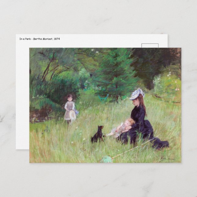 Postal Berthe Morisot - En un parque (Anverso / Reverso)