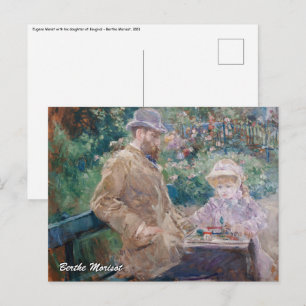 Postal Berthe Morisot - Eugene Manet con su hija