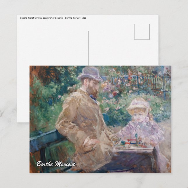 Postal Berthe Morisot - Eugene Manet con su hija (Anverso / Reverso)