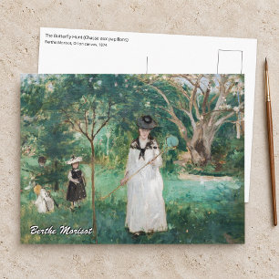 Postal Berthe Morisot - La caza de mariposas