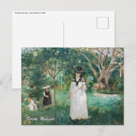 Postal Berthe Morisot - La caza de mariposas