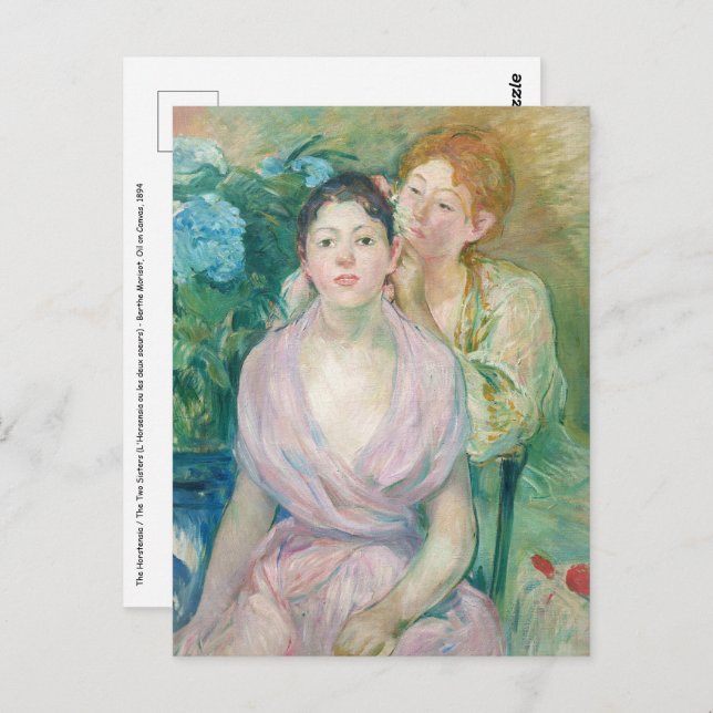 Postal Berthe Morisot - La Horstensia / Las Dos Hermanas (Anverso / Reverso)