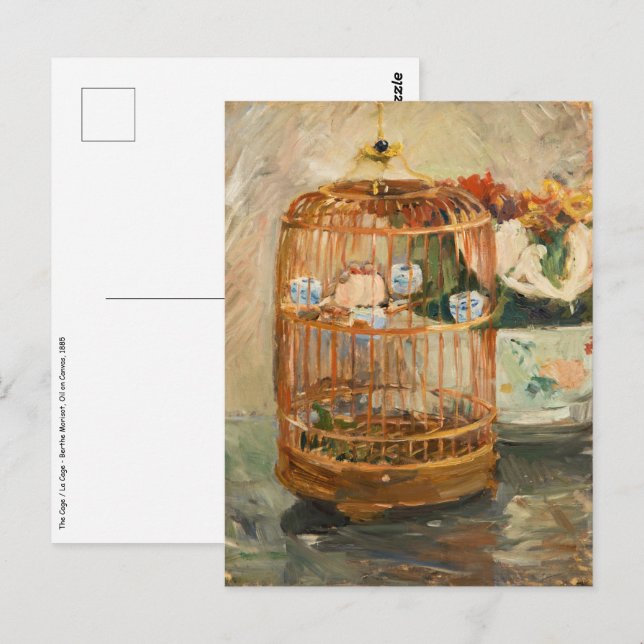 Postal Berthe Morisot - La jaula (Anverso / Reverso)