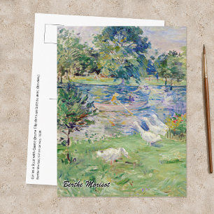 Postal Berthe Morisot - Muchacha en un barco con gansos