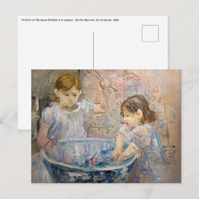 Postal Berthe Morisot - Niños en la cuenca (Anverso / Reverso)
