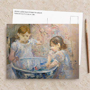 Postal Berthe Morisot - Niños en la fuente