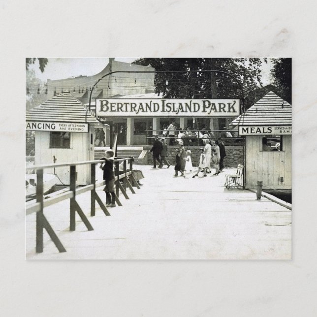 Postal Bertrand Island Park, parque de atracciones NJ, Vi (Anverso)