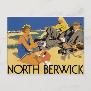 Postal Berwick, poster de viajes de Scotland Vintage