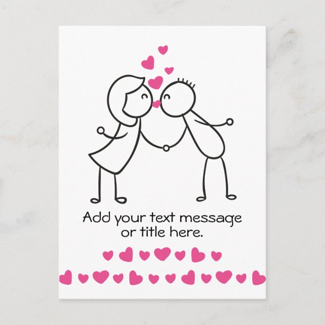 Postal Besada Cuta Pareja Añadir tu texto (Anverso)