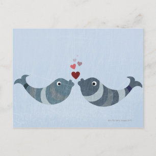 Postal Besado de peces