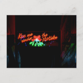 Postal Bésame bajo el mistletoe