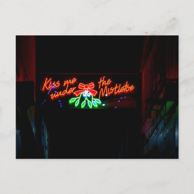 Postal Bésame bajo el mistletoe (Anverso)