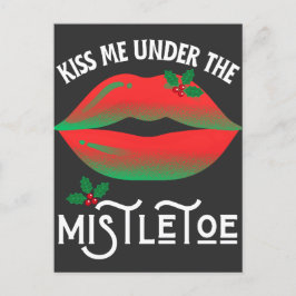 Postal Bésame Con Los Famosos Navidades Mistletoe