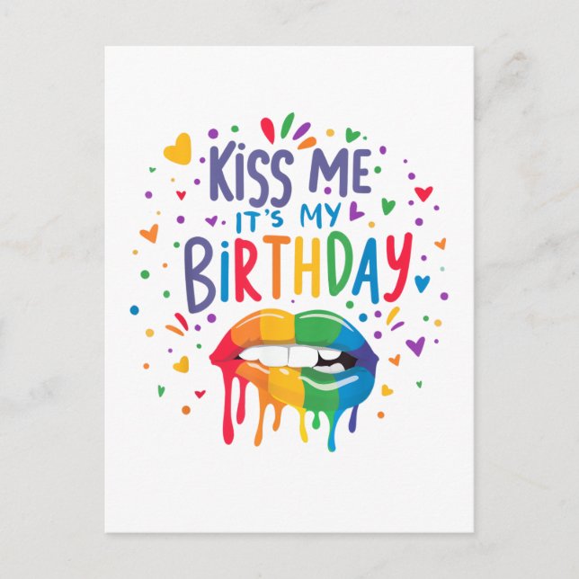 Postal Bésame es mi cumpleaños (Anverso)